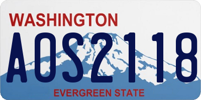 WA license plate AOS2118