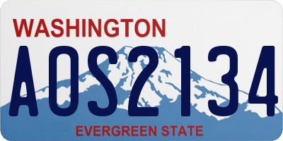 WA license plate AOS2134