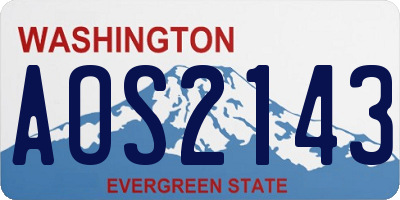 WA license plate AOS2143