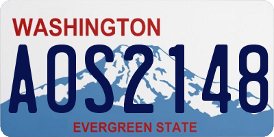 WA license plate AOS2148