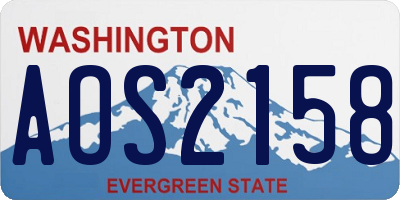WA license plate AOS2158