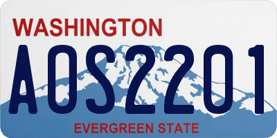 WA license plate AOS2201