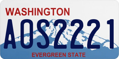 WA license plate AOS2221