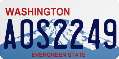 WA license plate AOS2249