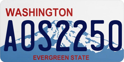 WA license plate AOS2250