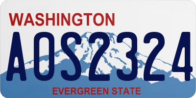 WA license plate AOS2324
