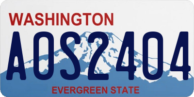 WA license plate AOS2404