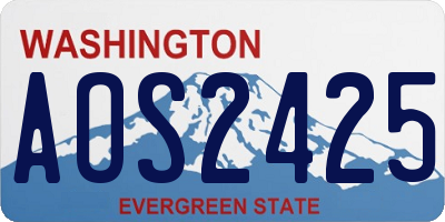 WA license plate AOS2425