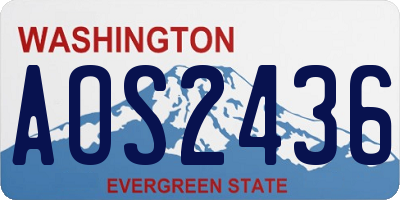 WA license plate AOS2436