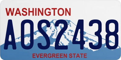 WA license plate AOS2438