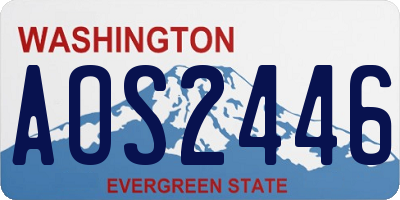 WA license plate AOS2446