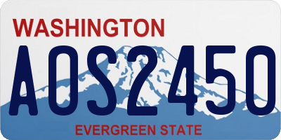 WA license plate AOS2450