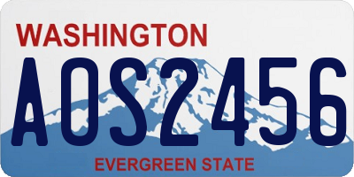 WA license plate AOS2456