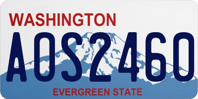 WA license plate AOS2460
