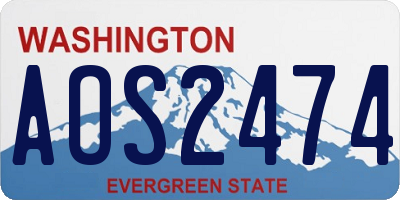 WA license plate AOS2474