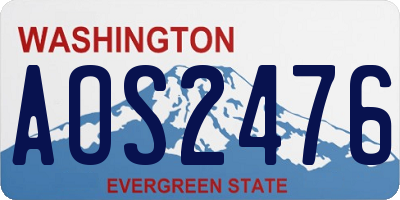 WA license plate AOS2476