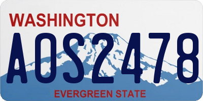 WA license plate AOS2478