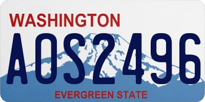 WA license plate AOS2496