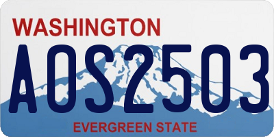 WA license plate AOS2503