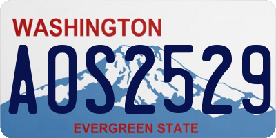 WA license plate AOS2529
