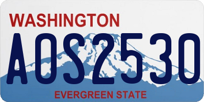 WA license plate AOS2530