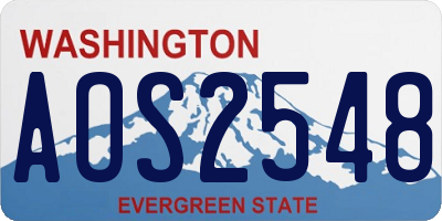 WA license plate AOS2548