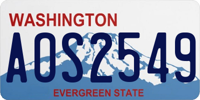 WA license plate AOS2549