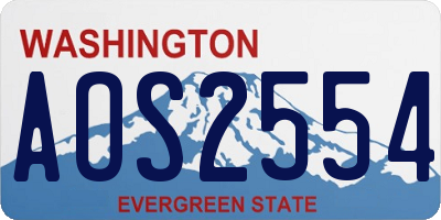 WA license plate AOS2554