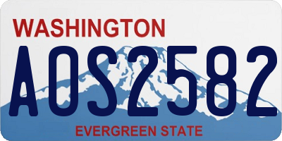WA license plate AOS2582