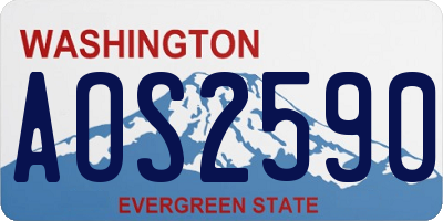 WA license plate AOS2590