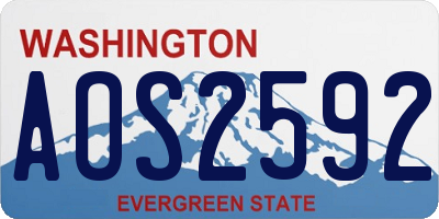 WA license plate AOS2592