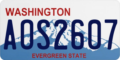 WA license plate AOS2607