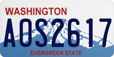 WA license plate AOS2617