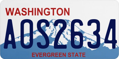 WA license plate AOS2634