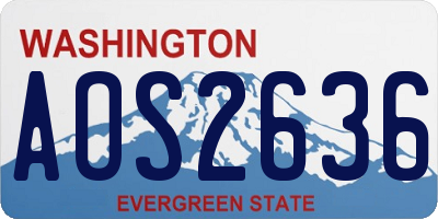 WA license plate AOS2636
