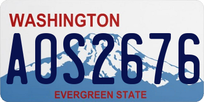 WA license plate AOS2676
