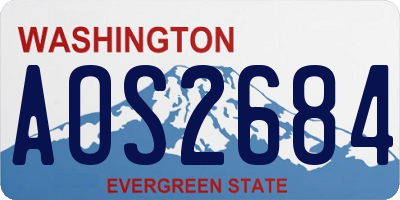 WA license plate AOS2684