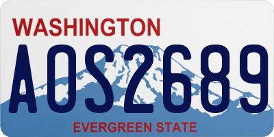 WA license plate AOS2689