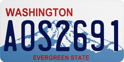 WA license plate AOS2691