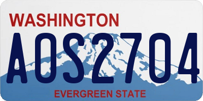 WA license plate AOS2704