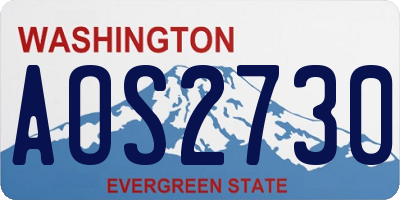 WA license plate AOS2730