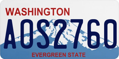 WA license plate AOS2760
