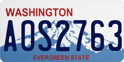 WA license plate AOS2763