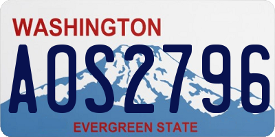 WA license plate AOS2796