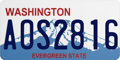 WA license plate AOS2816