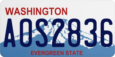 WA license plate AOS2836