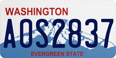 WA license plate AOS2837