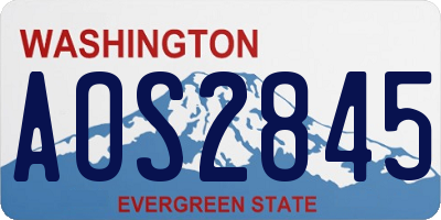 WA license plate AOS2845
