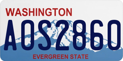 WA license plate AOS2860