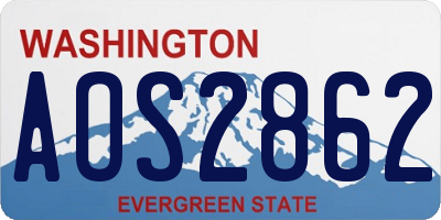 WA license plate AOS2862